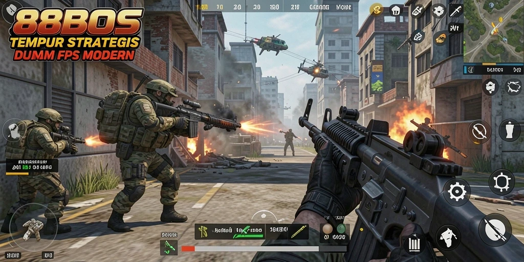 Screenshot utama menampilkan pertarungan sengit dalam 88BOS.