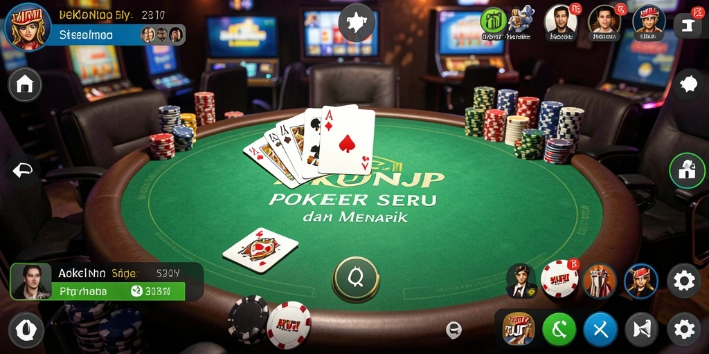 Tampilan gameplay AKUNJP yang mendebarkan dan realistis dalam permainan Poker.