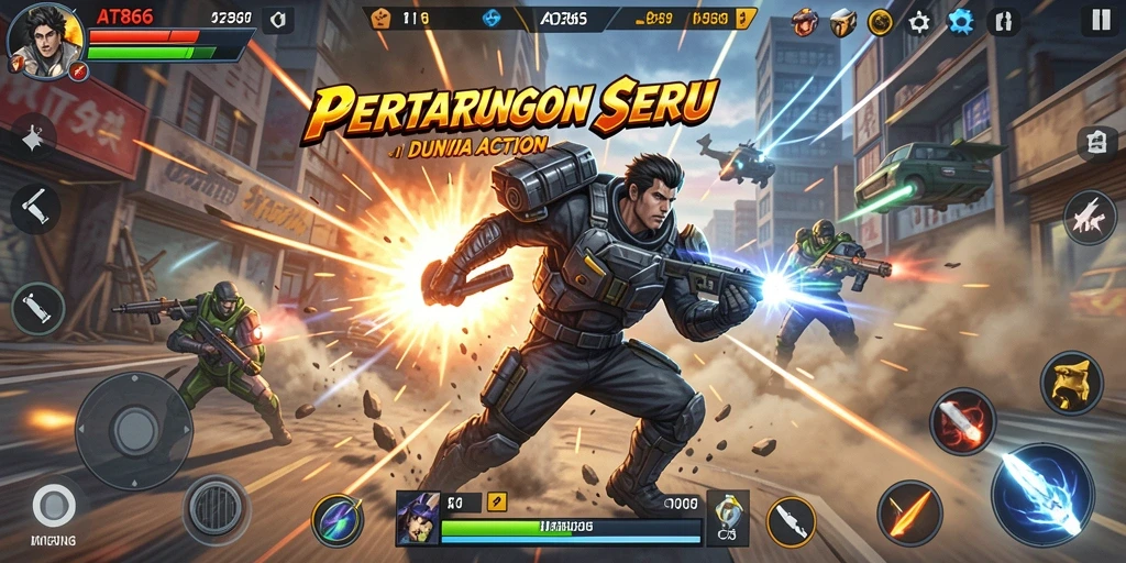 Tangkapan layar permainan AT866 yang menampilkan aksi mendebarkan dan pertarungan intens.