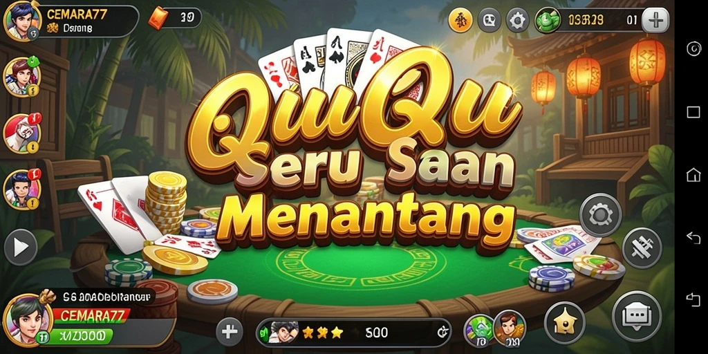 Tampilan gameplay seru dalam CEMARA77 saat bermain QiuQiu.