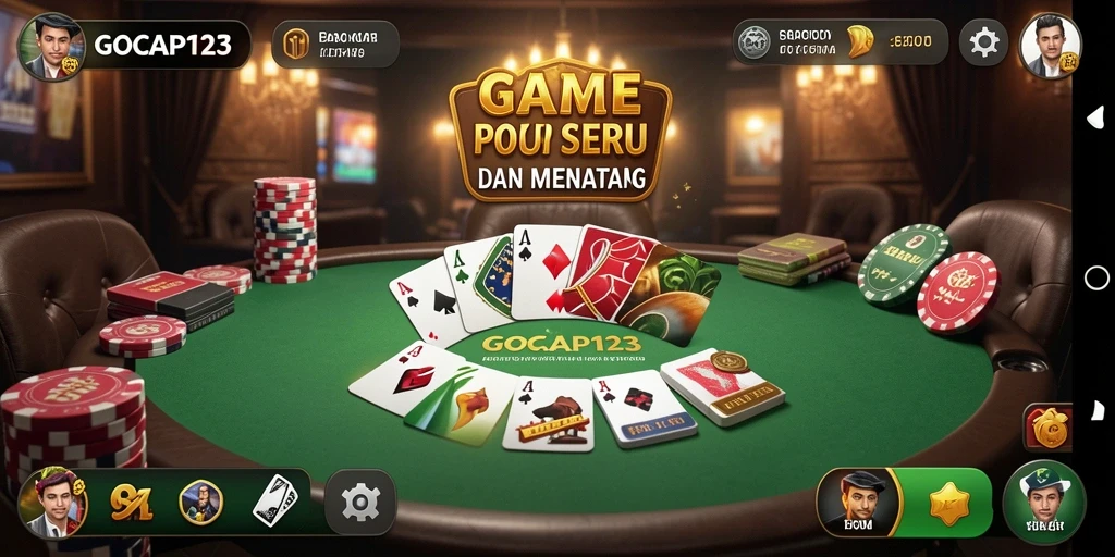 Screenshot gameplay GOCAP123 menampilkan aksi seru permainan poker.