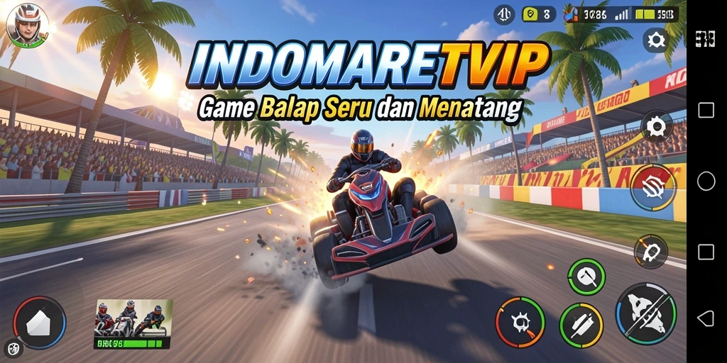 Gameplay menegangkan dalam balapan cepat di INDOMARETVIP.