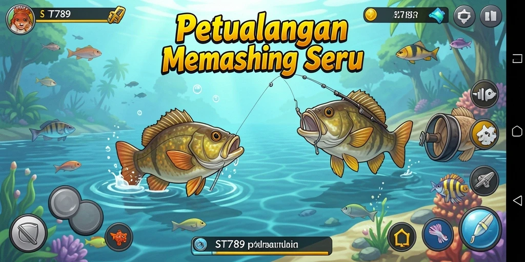 Tampilan gameplay ST789 dengan pengalaman memancing yang mendebarkan.