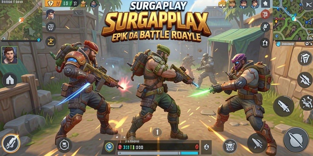 Gameplay mendebarkan di medan perang SURGAPLAY yang penuh aksi.